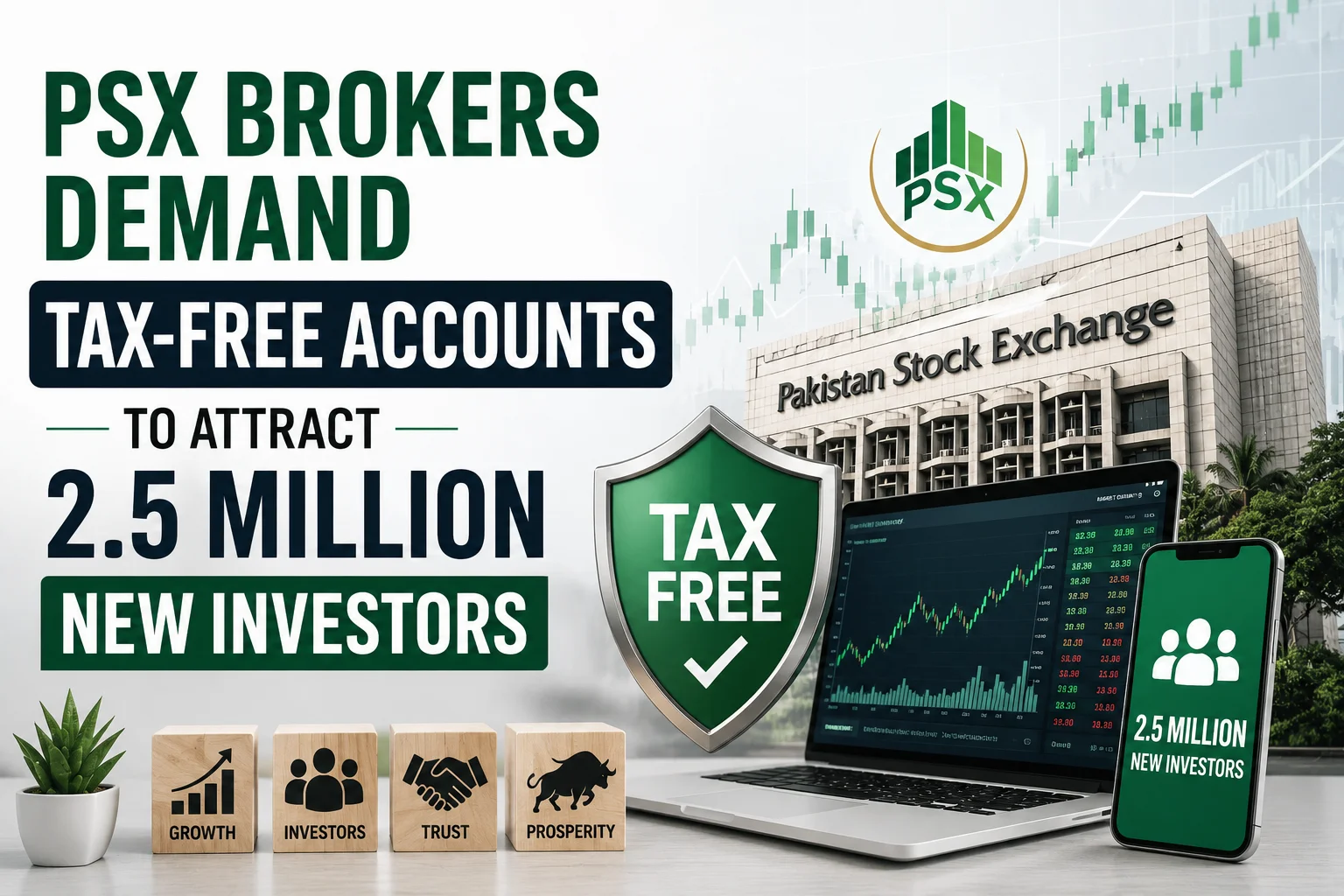 PSX Brokers Demand Tax-Free Accounts to Attract 2.5 Million New Investors